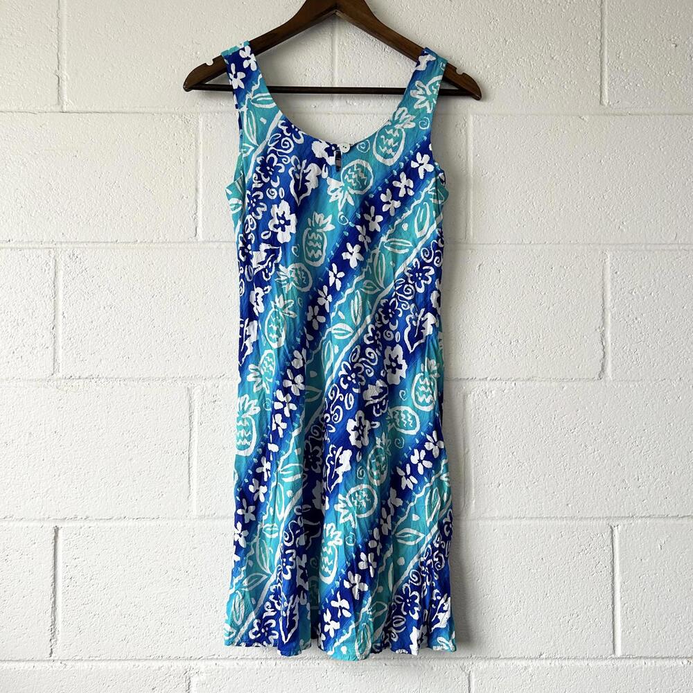 Xtreme Island Designs Hawaii Pineapple Floral Hawaiian Print Dress Women's XS